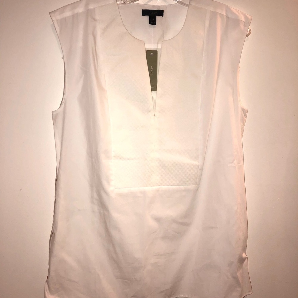 NWT J Crew Blouse  B8760. S 6 zipper100% Cotton